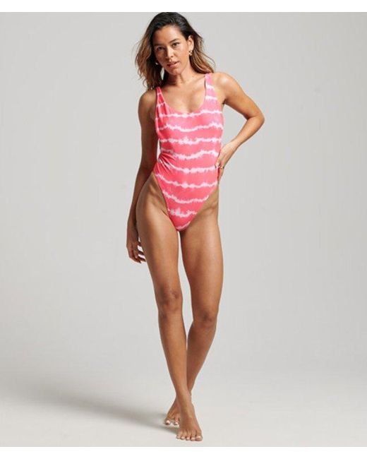 Superdry Red Tie Dye Recycled Swimsuit