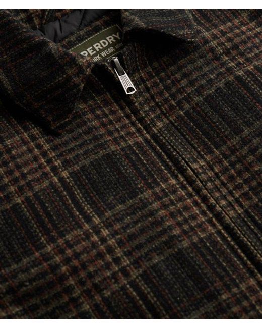 Superdry Blue & Co Checked Ranch Quilted Jacket