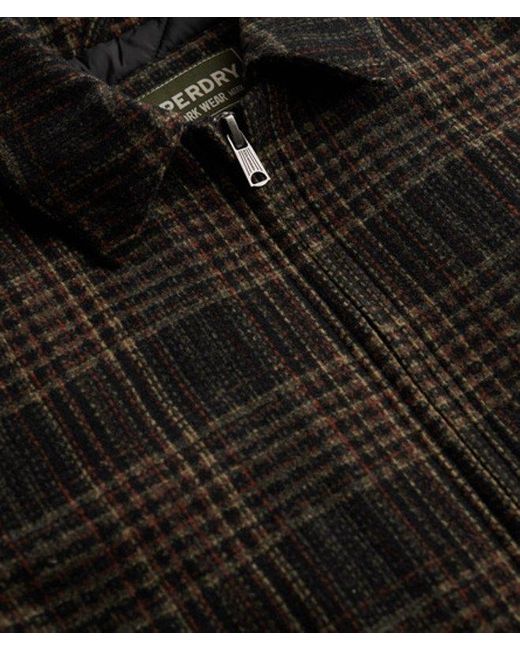 Superdry Blue & Co Checked Ranch Quilted Jacket
