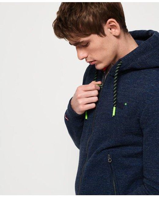 Superdry Blue Label Hyper Pop Zip Hoodie Depths Grit for men