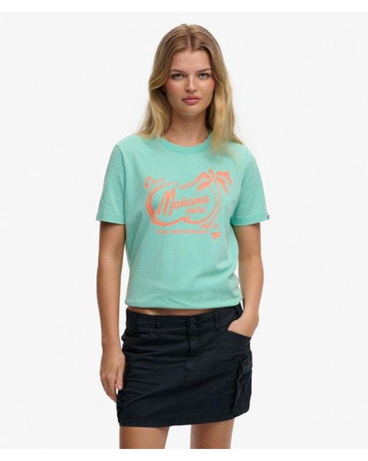 Femme T-Shirt Roadside Trade Coupe Décontractée Taille Superdry en coloris Green