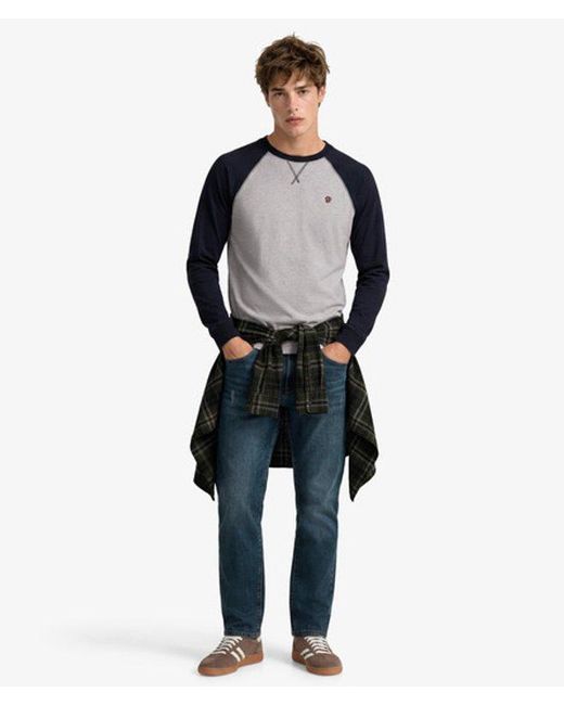 Superdry Gray & Co Vintage Athletic Baseball Top for men