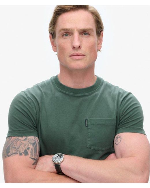 Superdry Green & Co Essential Washed Pocket T-shirt for men