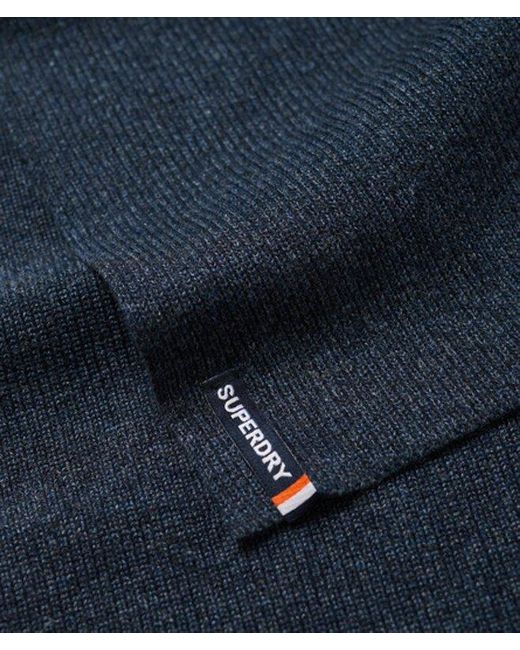 Superdry Blue Essential Logo Knitted Scarf