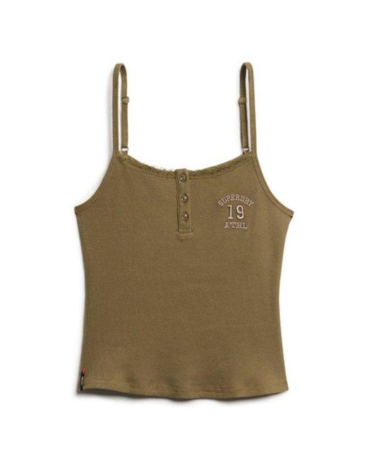 Superdry Green & Co Athletic Essentials Graphic Button Cami
