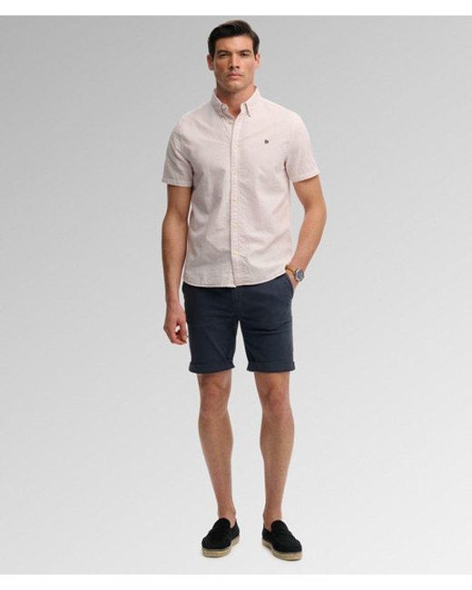 Superdry Pink & Co Classic Seersucker Short Sleeve Shirt for men