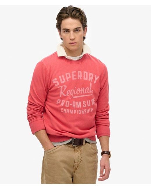 Superdry Red Lo-Fi Outdoors Relaxed Crew Sweatshirt for men