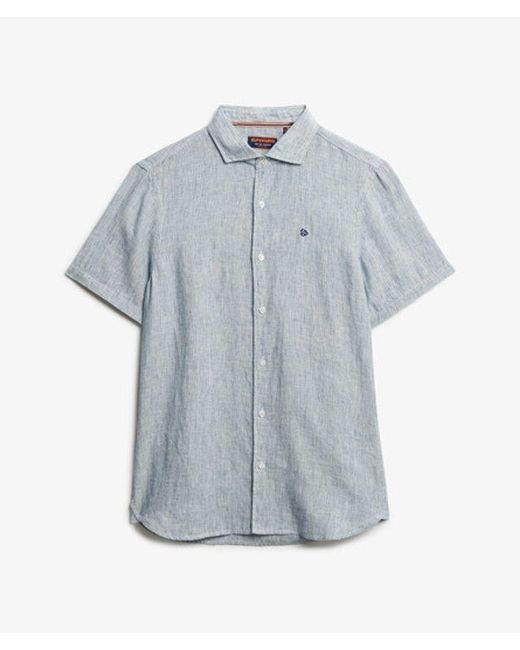 Superdry Gray & Co Embroidered Vacation Linen Shirt for men