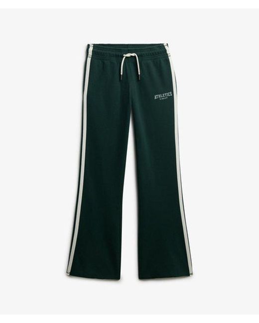 Superdry Green Athletic Stripe Flare joggers