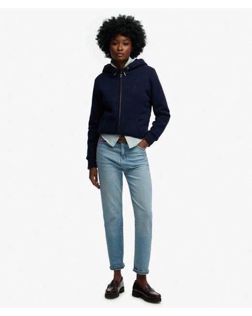 Superdry Blue & Co Essential Borg Lined Zip Hoodie