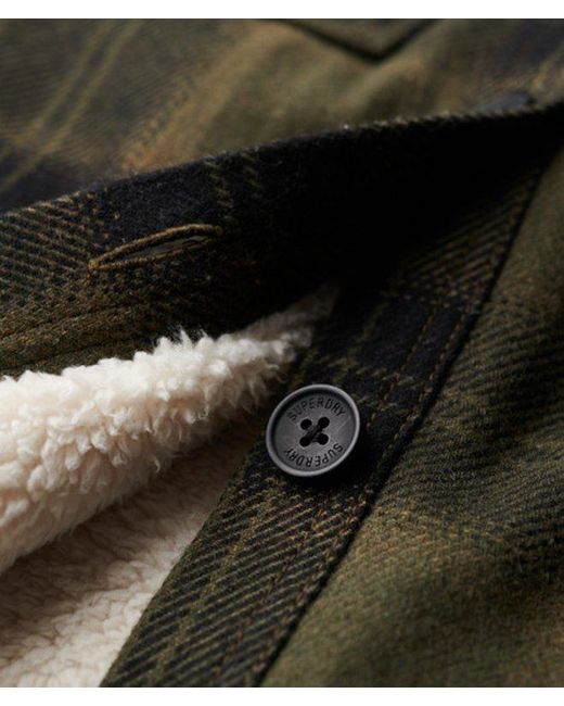 Superdry Green Borg Check Overshirt