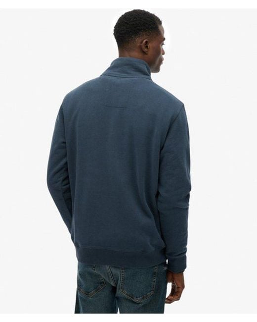 Superdry Essential Logo Halve Rits in het Blue voor heren