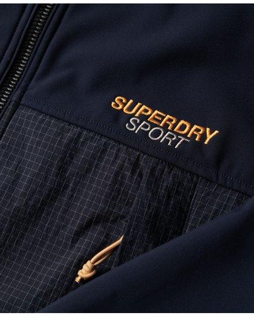 Superdry Blue Classic Hooded Hybrid Trekker Jacket for men