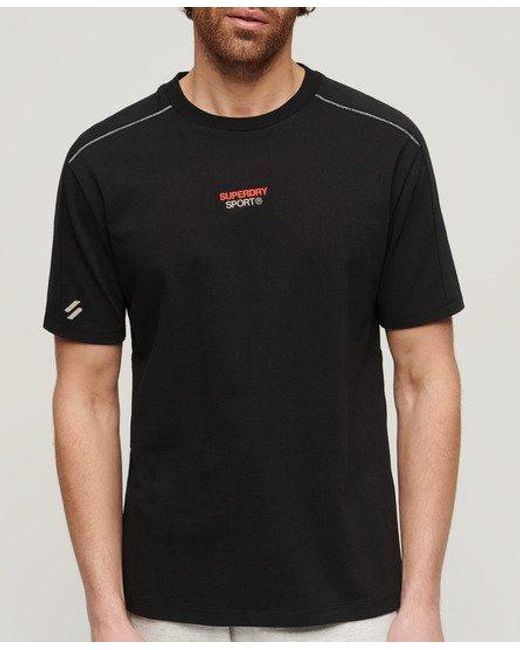 Superdry Black Sport Tech Logo Relaxed T-shirt for men