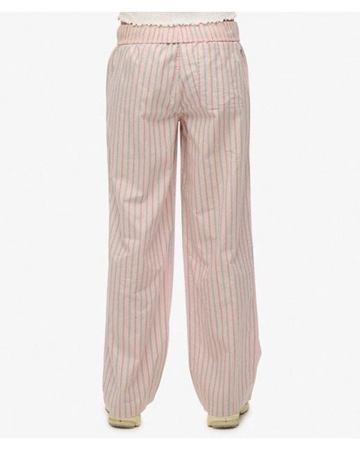 Superdry White & Co Organic Cotton Stripe Elasticated Trousers