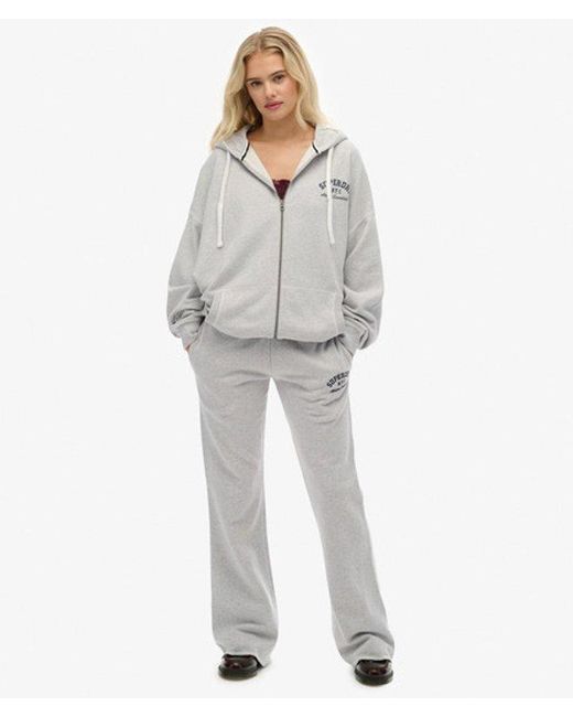 Superdry Gray & Co Athletic Essentials Oversized Zip Hoodie