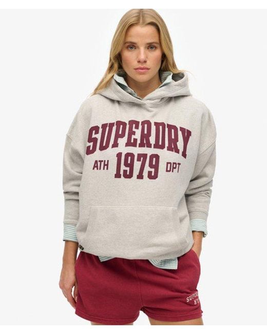 Superdry Red Athletic Essentials Relaxed Hoodie
