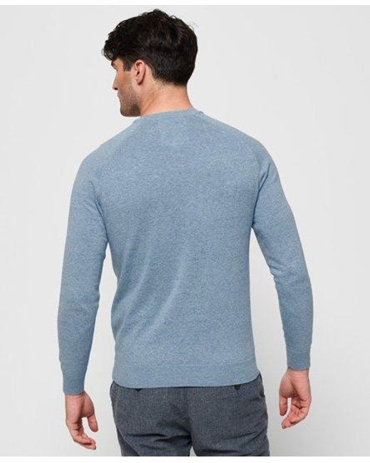Superdry Blue Label Cotton Crew Jumper Parched Grit for men