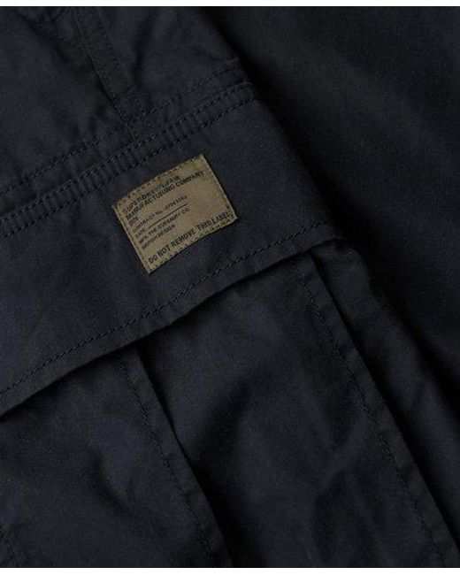 Superdry Black Organic Cotton Vintage Parachute Cargo Pants for men