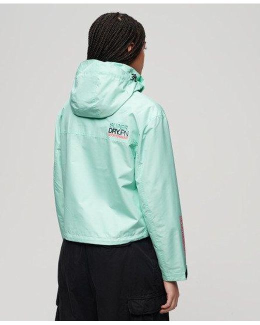 Superdry Green Hooded Embroidered Sd Windbreaker Jacket