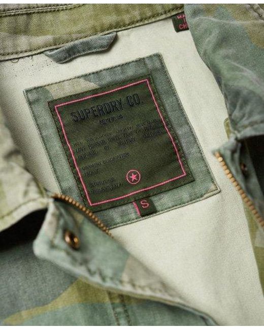 Superdry Green Utility Crop Jacket Washed Camo