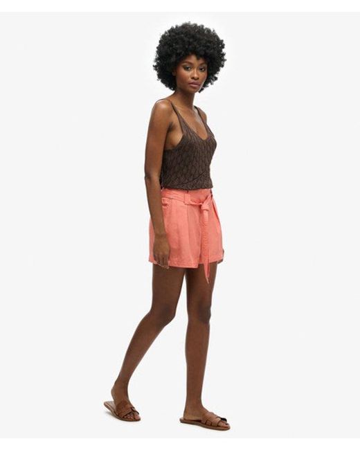 Superdry Red & Co Desert Paperbag Shorts