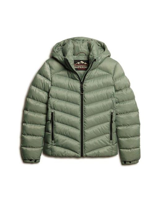 Superdry Green & Co Slim Fit Quilted Hooded Fuji Light Padded Jacket