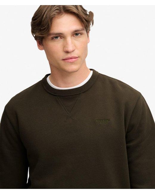 Superdry Black & Co Essential Stacked Logo Crew Sweatshirt for men