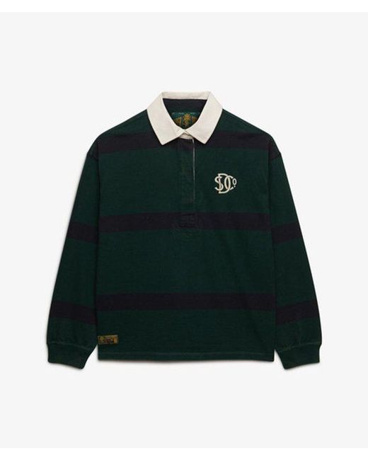 Superdry Green & Co Heritage Stripe Rugby Top