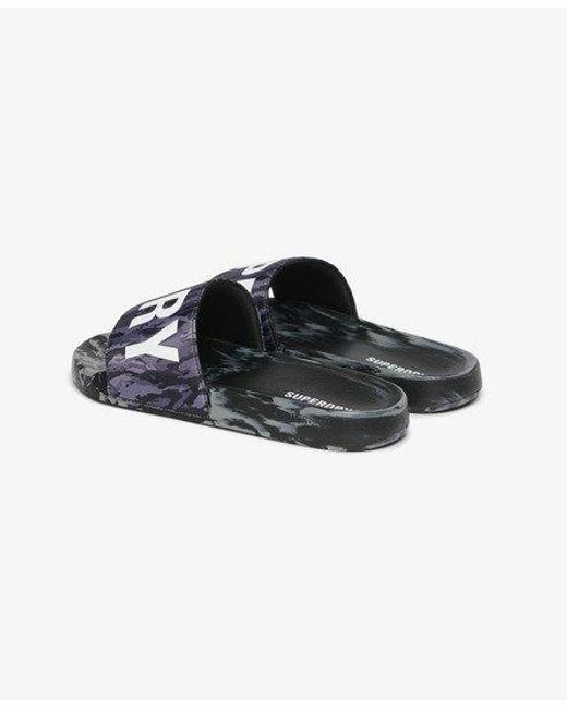 Superdry Black Core Camo Pool Sliders for men