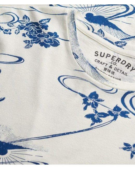 Superdry Blue & Co Classic Essential Printed T-shirt for men