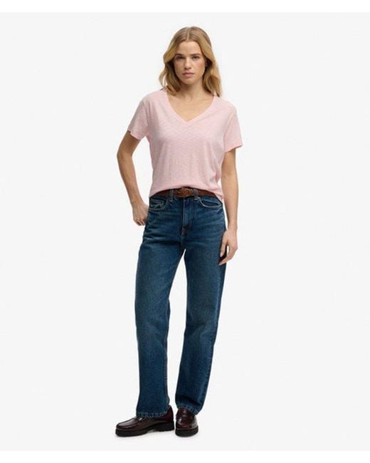 Superdry Pink & Co Studios Slub Embroidered T-shirt
