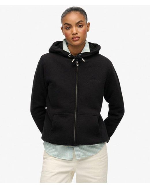 Superdry Black & Co Borg Lined Zip Hoodie