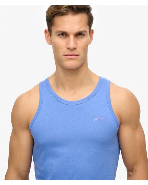 Superdry Essential Logo Tanktop in het Blue voor heren