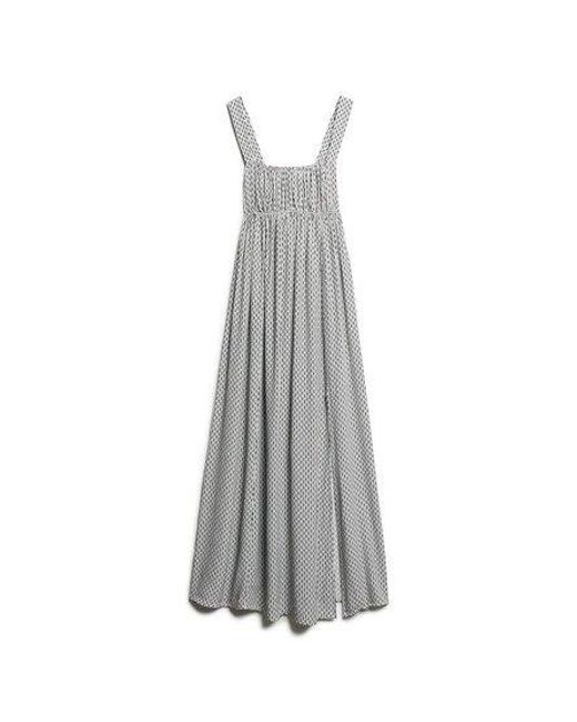 Superdry Maxi-jurk Met Strik Op De Rug in het White