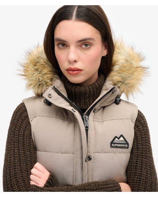 Superdry Black & Co Everest Faux Fur Gilet