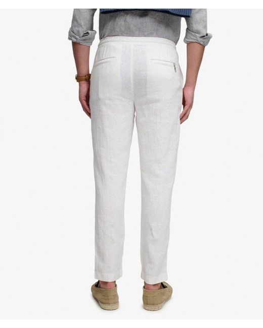 Superdry Blue Merchant Linen Pants for men
