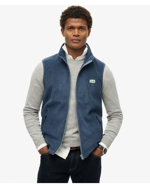 Superdry Blue Active Fleece Gilet for men