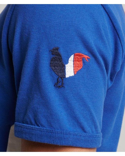Superdry Blue & Co Ringspun Football France Matchday T-shirt for men