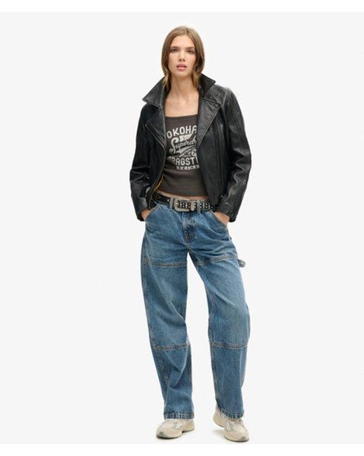 Superdry Blue & Co Retro Rocker Graphic Rib Cami Top