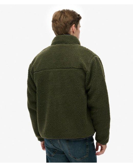 Superdry Green & Co Vintage Retro Borg Fleece Jacket for men