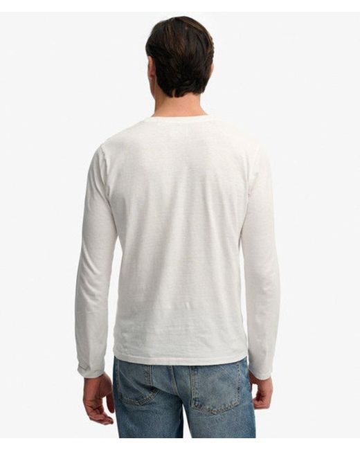 Superdry Gray & Co Classic Cotton Linen Long Sleeve Top for men