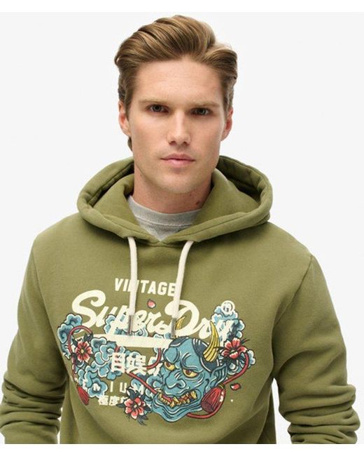 Superdry Green & Co Tokyo Vintage Logo Graphic Hoodie for men