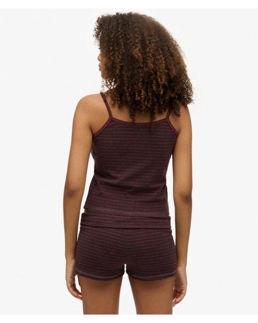 Superdry Brown & Co Athletic Essentials Stripe Cami Top