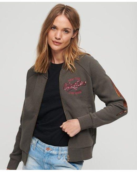 Superdry 70s Lo-fi Band Jersey Bomber Jacket in Gray | Lyst