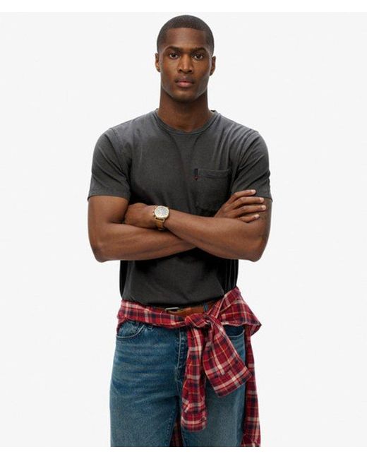 Superdry Gray Classic Essential Pocket T-shirt for men