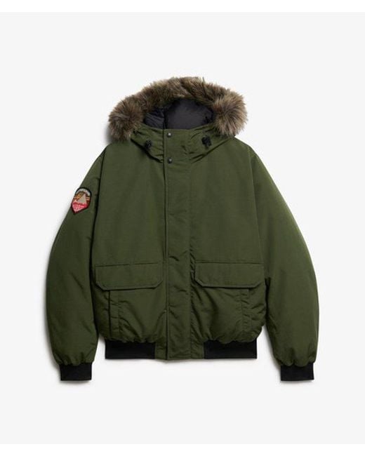 Superdry Green & Co Everest Faux Fur Bomber Jacket for men