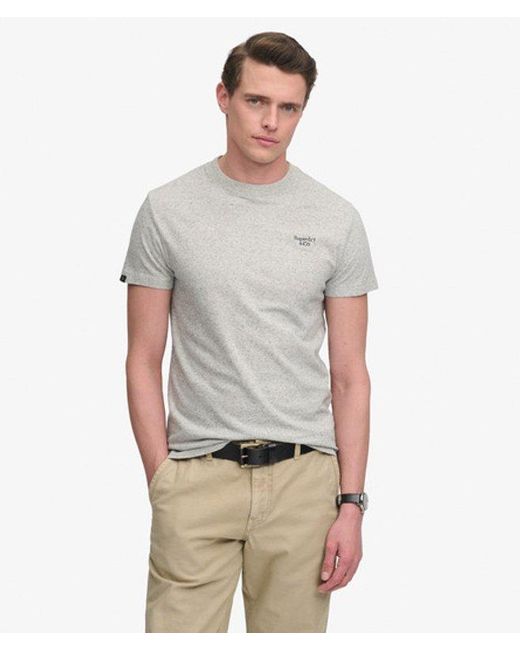 Superdry Gray & Co Essential Serif Logo Embroidered T-shirt for men