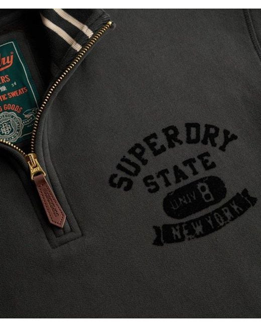 Superdry Black & Co Tonal Half Zip Sweatshirt for men
