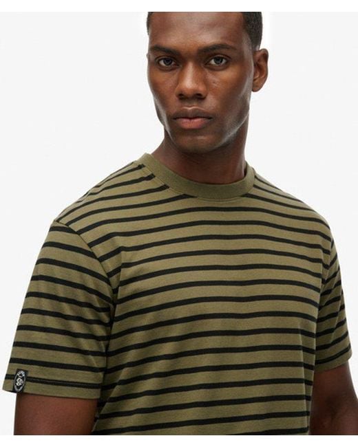 Superdry Green The Merchant Store- Stripe T-Shirt for men